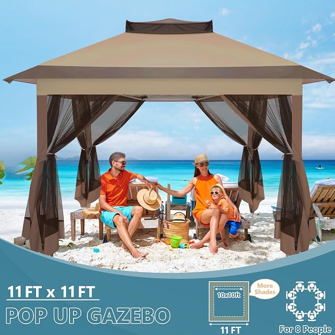 COBIZI 10x10 Pop Up Gazebos on Clearance 11x11 Canopy Tent Easy Up Outdoor - Image 4