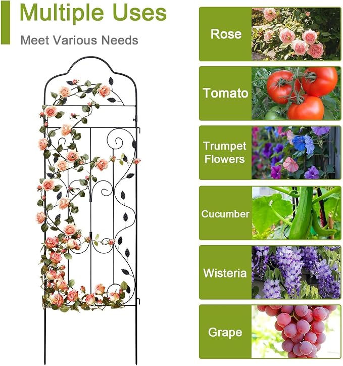 hogardeck 4 Packs 60 * 18 inch Metal Garden Trellis - Image 5
