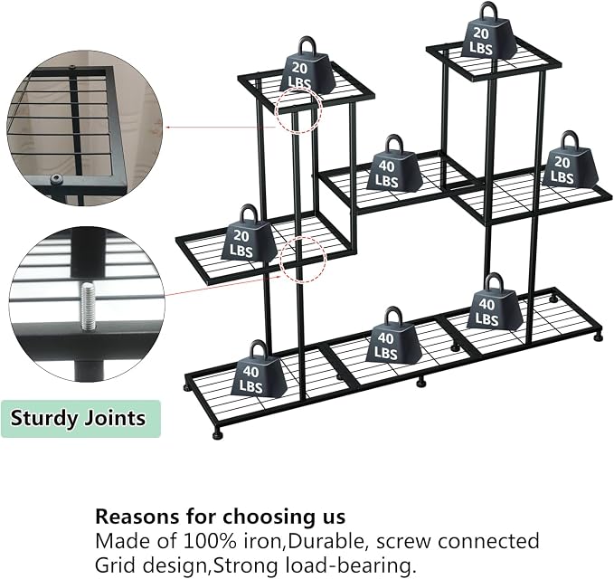 Twhep Metal Plant Stand, 5 Tiers Multifunctional Plant Stands - Image 4
