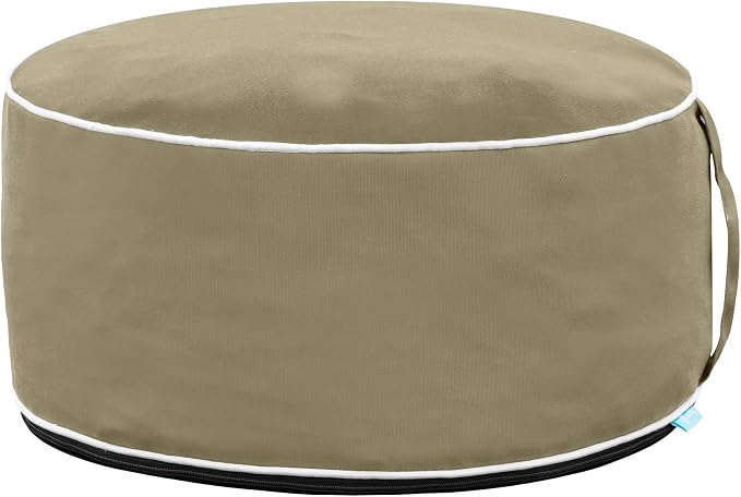 QILLOWAY Indoor/Outdoor Inflatable Stool, Round Ottoman, All Weather Foot Rest by QILLOWAY