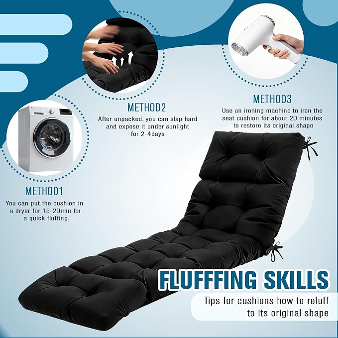 MTMR Chaise Lounge Cushion Outdoor, Non-Slip Chair Cushion - Image 8