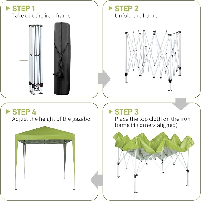 Outvita 6.5x6.5ft Pop Up Canopy Tent, Outdoor Instant Shelter Folding Canopy - Image 3