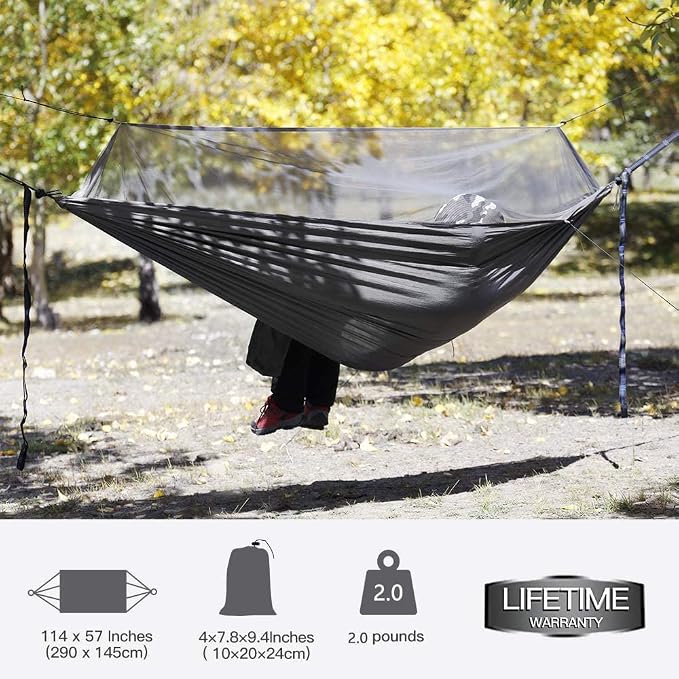 Miztli Camping Hammock with Net and Rain Fly, Portable Lightweight Outdoor - Image 4