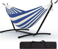 Double Hammocks with Stand for Outside, Portable Space Saving Heavy-Duty Steel by KYBOLT