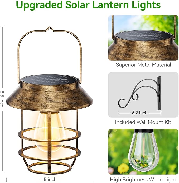 Solar Lanterns Outdoor Waterproof, High Brightness Hanging Solar Lights - Image 3