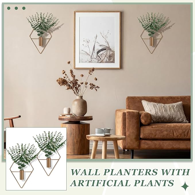 4 Pieces Bronze Wall Decor Hanging Planters - Image 6