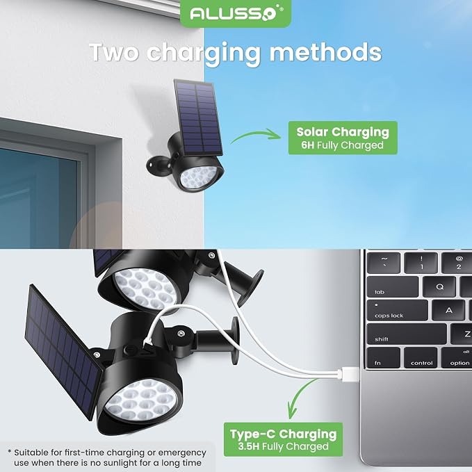 ALUSSO® Solar Landscape Spotlights 3CCT, Dimmable Solar Spot Lights Outdoor - Image 7