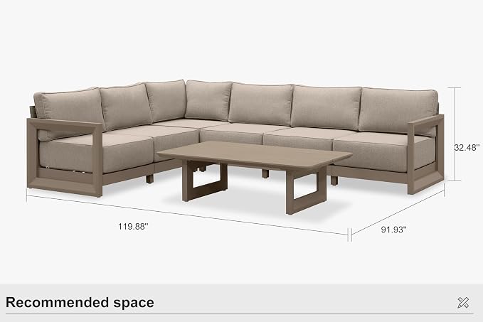 PURPLE LEAF Patio Furniture Set L-Shaped Outdoor Couch - Image 9