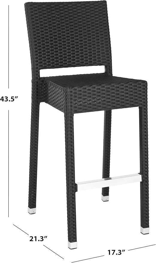 Safavieh Home Collection Bethel Black Indoor/ Outdoor 29.5-inch Bar Stool - Image 7