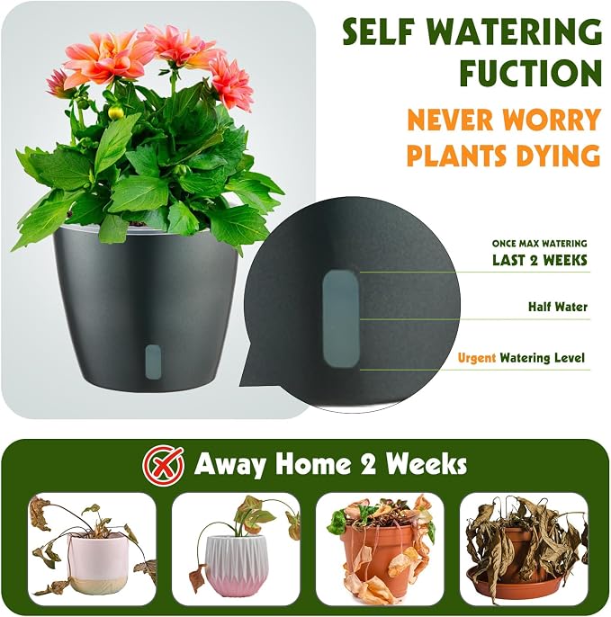 Self Watering Pots for Indoor Plants, Small African Violet Pots - Image 3