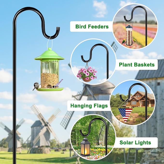 36 Inch Shepherds Hooks for Outdoor, Heavy Duty Bird Feeder Pole - Image 5