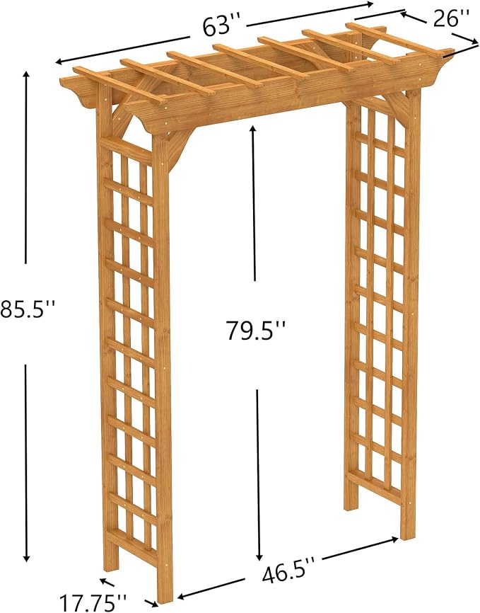 Wooden Garden Arbor, 7ft Wedding Arch - Image 3