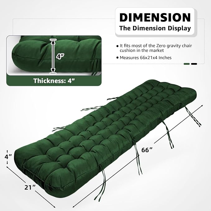 Patio Lounge Chair Cushion, Waterproof Zero Gravity Chair Cushions - Image 2