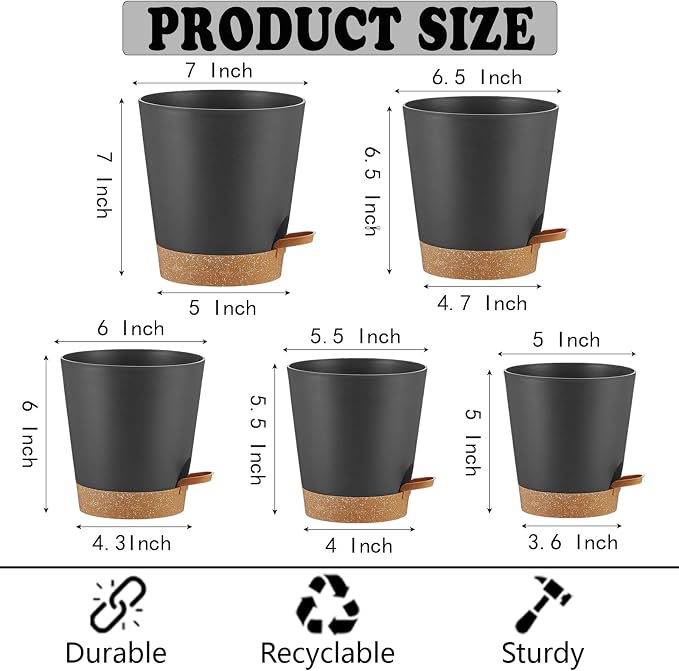 Self Watering Planters Plant Pots Indoor Flower Planting PotsP - Image 3