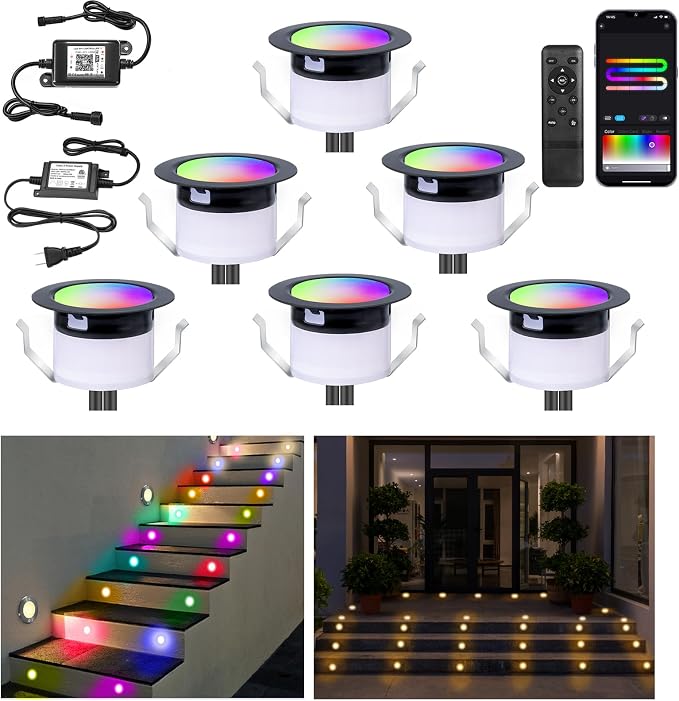 FVTLED LED Deck Lights Kit, Φ1.22 Low Voltage WiFi Pixel RGBW+IC Multi-Color by FVTLED
