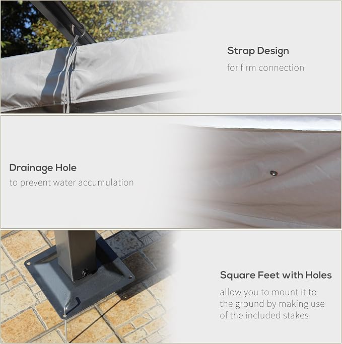 Outsunny 11.5' x 11.5' Outdoor Retractable Pergola Canopy, Metal Patio Shade - Image 5