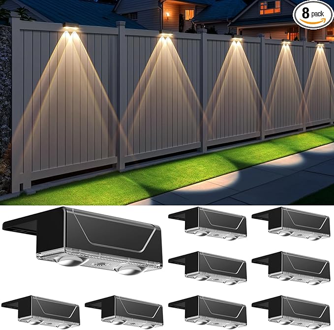 Solar Fence Lights Outdoor by Unknown