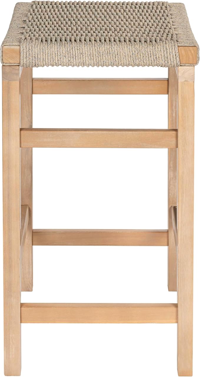 JONATHAN Y CSL1201A-SET2 Armand 25.6" Modern Coastal Backless Acacia Wood - Image 6
