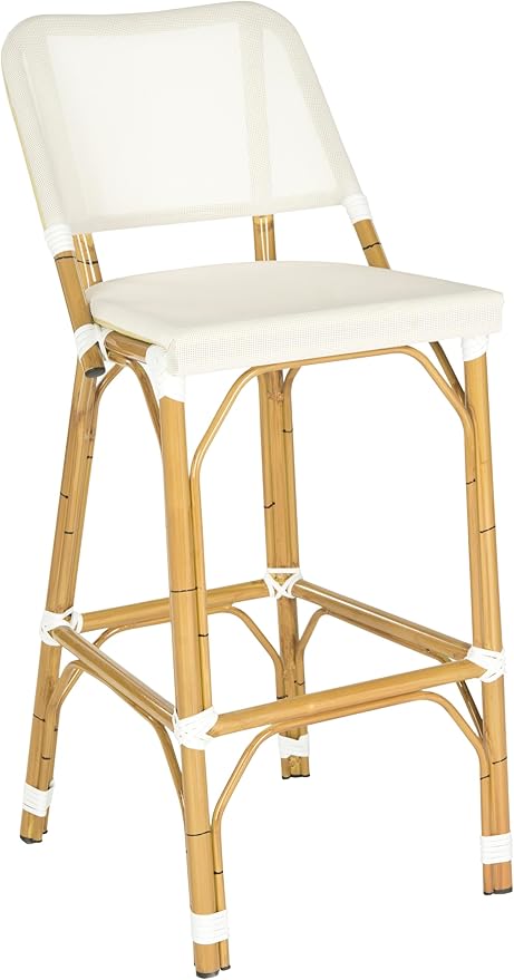 Safavieh Home Collection Deltana Beige Indoor/ Outdoor Barstool - Image 4