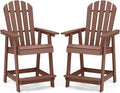 Tangkula Outdoor Bar Stool, HDPE Tall Adirondack Chair by TANGKULA