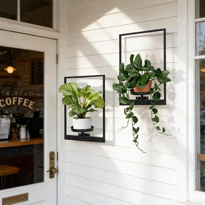 Wall Plant Holder Window Plant Shelves Set of 2, Wall Planters - Image 2