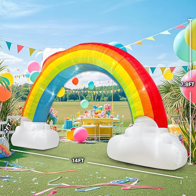 14FT St Patricks Day Inflatable Rainbow Arch, Inflatable Music Archway - Image 5
