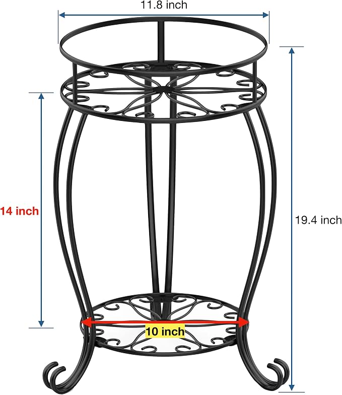 FaithLand 2 Pack Plant Stands, Heavy Duty Metal Planter Holder Indoor Outdoor - Image 7