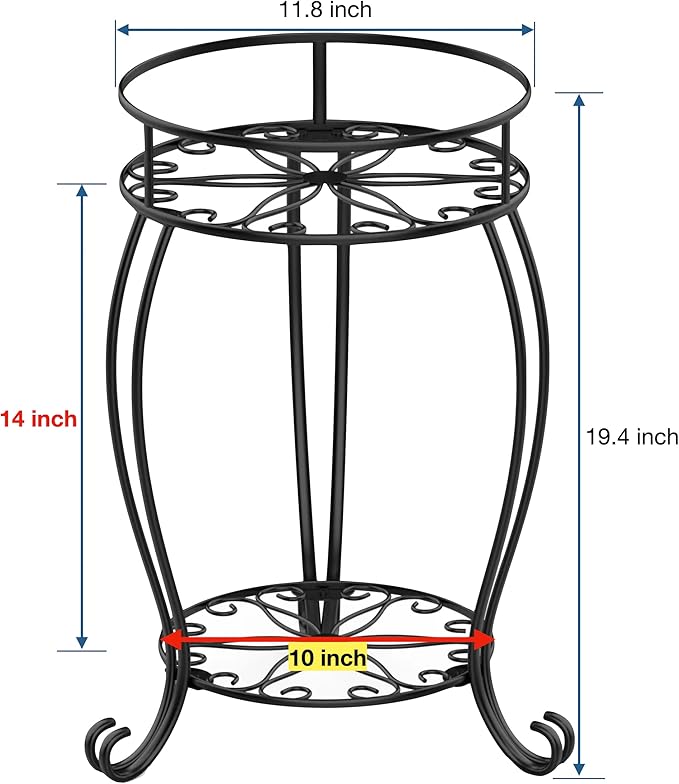 FaithLand Plant Stand, Heavy Duty Metal Planter Holder Indoor Outdoor, 2 Tier - Image 6
