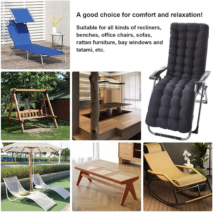 ERWUDEling Patio Lounge Chair Cushion, Waterproof Zero Gravity Chair Cushions - Image 9