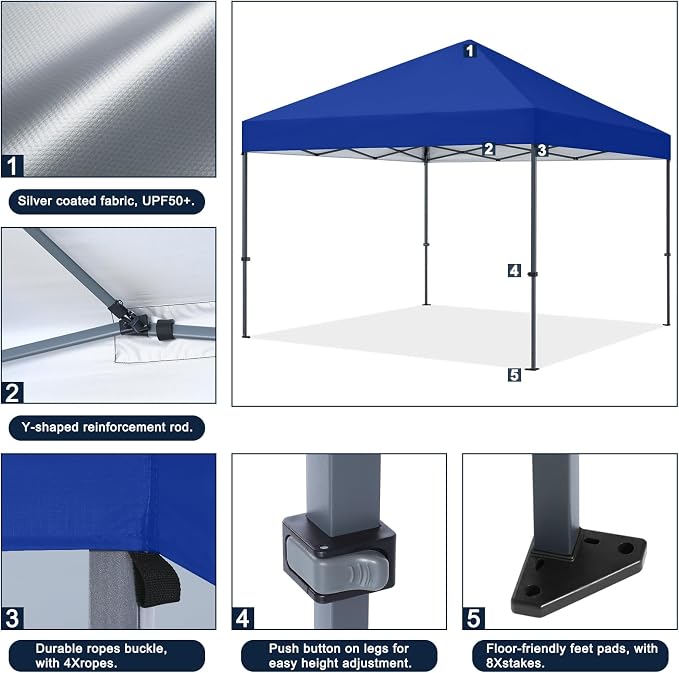 COOSHADE Durable Easy Pop Up Canopy Tent 12x12Ft - Image 4