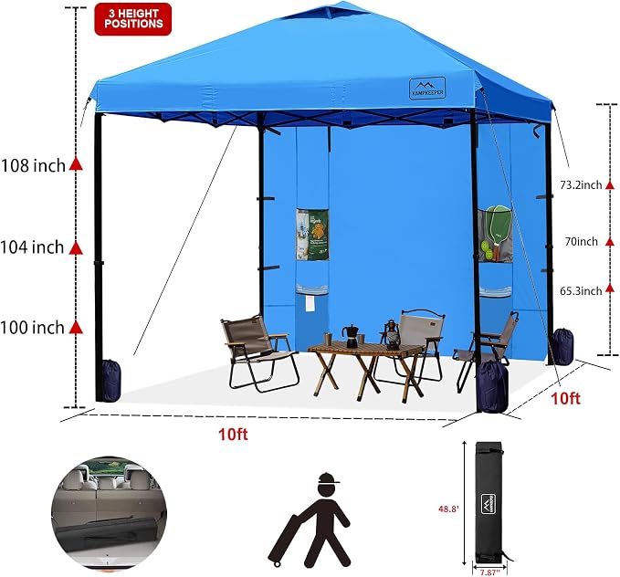 KAMPKEEPER 10x10 Easy Pop Up Canopy Tent - Image 4