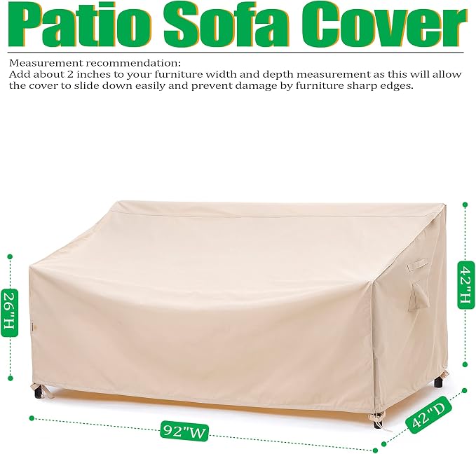F&J Outdoors X-Large 3-Seater Sofa Cover Waterproof Anti-UV Patio Furniture - Image 2