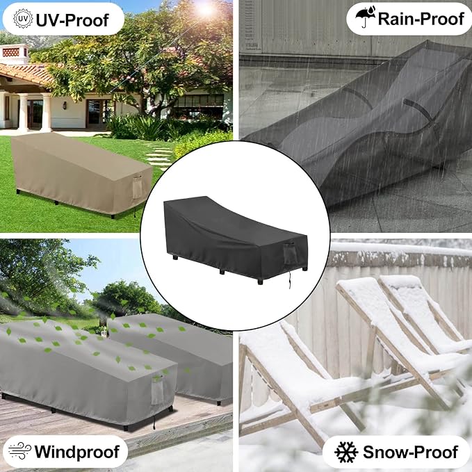 OutdoorLines Outdoor Waterproof Patio Chaise Lounge Chair Cover - Image 8
