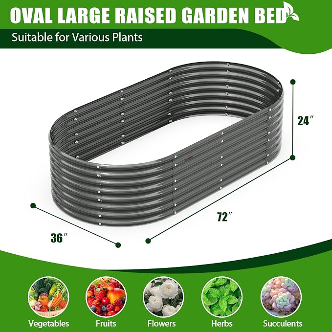 A ANLEOLIFE 6-Pack 6X3X2ft & 3x3x2ft Deep Root Galvanized Raised Garden Beds - Image 6