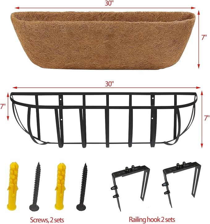2 Pack 30" Railing Planter Window Box - Image 5