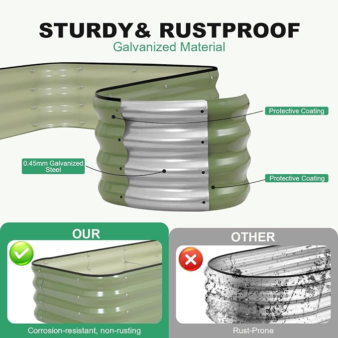 1MORE Raised Garden Bed -5X3X1 Galvanized Planter Box - Image 5