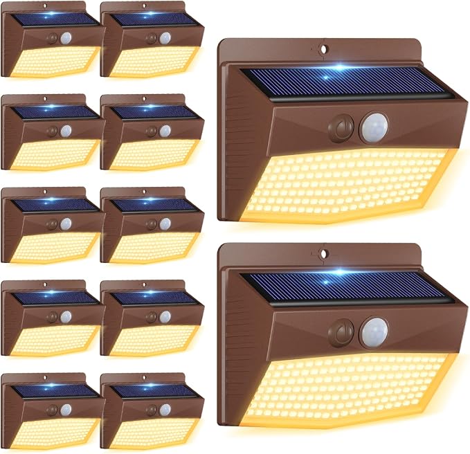 Peasur 12 Packs Solar Outdoor Lights Motion Sensor Solar Security Light by Peasur