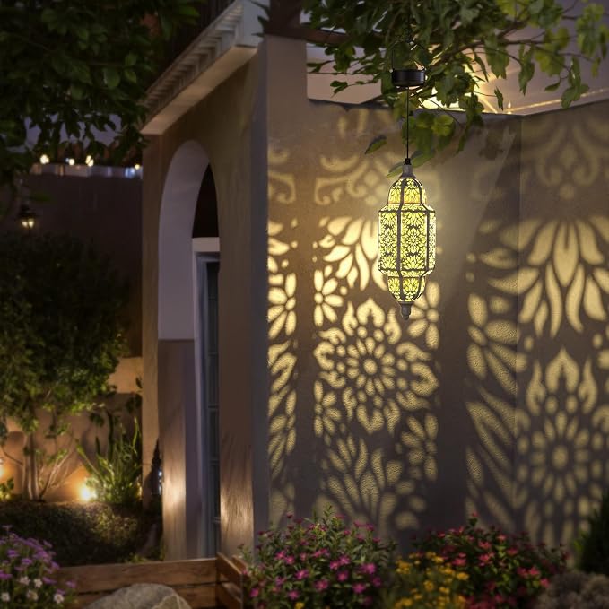 Twinkya 2 Pack Hanging Solar Lights Outdoor Garden Decorative Solar Lantern - Image 2