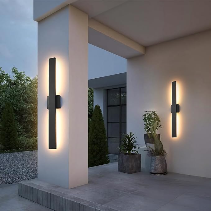 Black Long Outdoor Wall Lights Modern Exterior Lighting Fixtures 31.5 Inch - Image 6