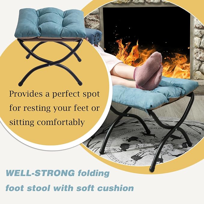 15" Foldable Foot Stool Ottoman - Image 4