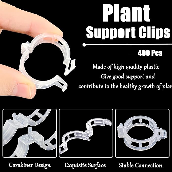 Anyumocz 400Pcs Plant Support Garden Clips, Plastic Grape Tomato Support Clip - Image 3