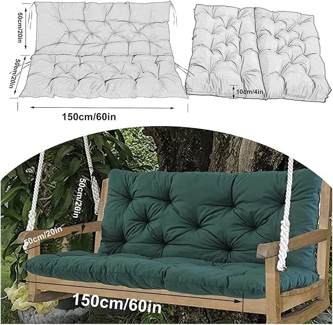 Swing Cushion Replacement Outdoor Porch Waterproof Bench Cushion 2-3 Seater - Image 7