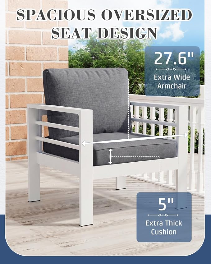 AECOJOY Aluminum Patio Furniture Armchair - Image 3