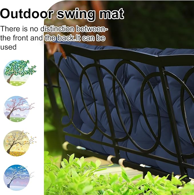 Waterproof Porch Swing Cushion Replacement, Thick 4" 2–3 Seat Outdoor Swing - Image 4