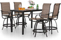 PHI VILLA 5 PCS Outdoor Bar Set, Counter Height Swivel Chair by PHIVILLAThepioneerofcomfortablehouseholdsupplies