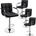 Yaheetech Bart Stools Set of 4, PU Leather Adjustable Barstools by Yaheetech