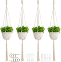 Macrame Plant Hangers Indoor Macrame, 4 Pack Hanging Planter Holder by petonfun