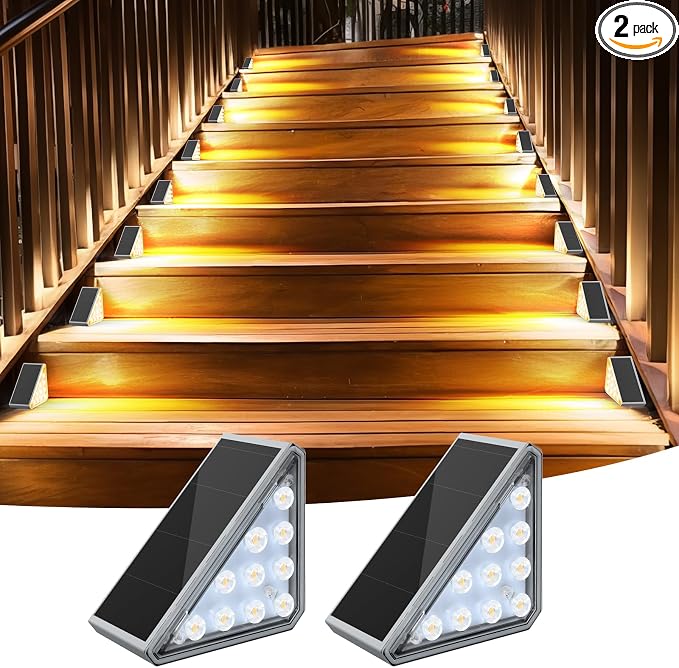 2 Pack Solar Stair Lights Outdoor Stair Lights by AUDLES