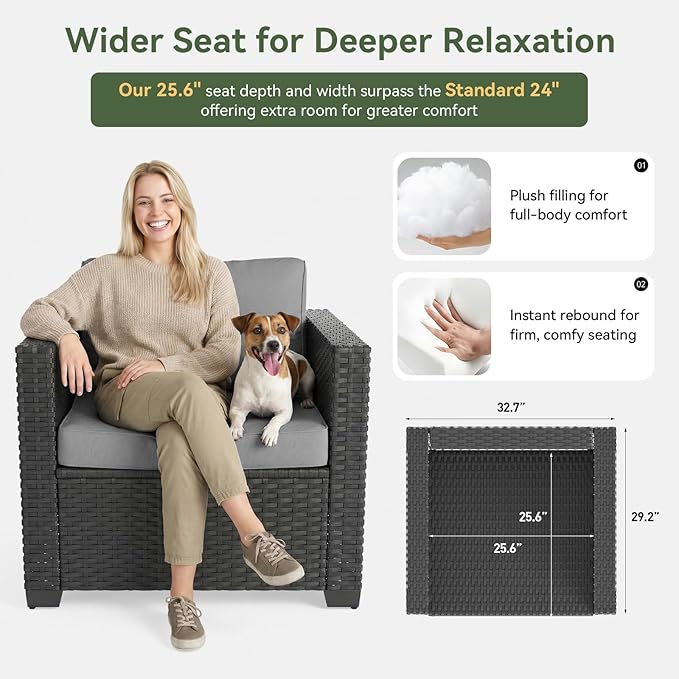 Aoxun 7 Piece Patio Furniture Set - Image 2