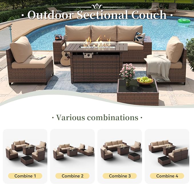 Aoxun 7 Piece Patio Furniture Set - Image 8
